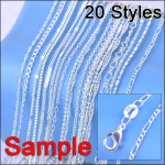 YAAMELI Wholesale Different Mix 20pcs Styles Genuine 925 Sterling Silver Long Open Link Making DIY Necklace Accessories
