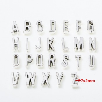 MIx  390pcs   English letters A to Z  antique bronze diy slide charms fit  European bracelets of women belt collars 10090