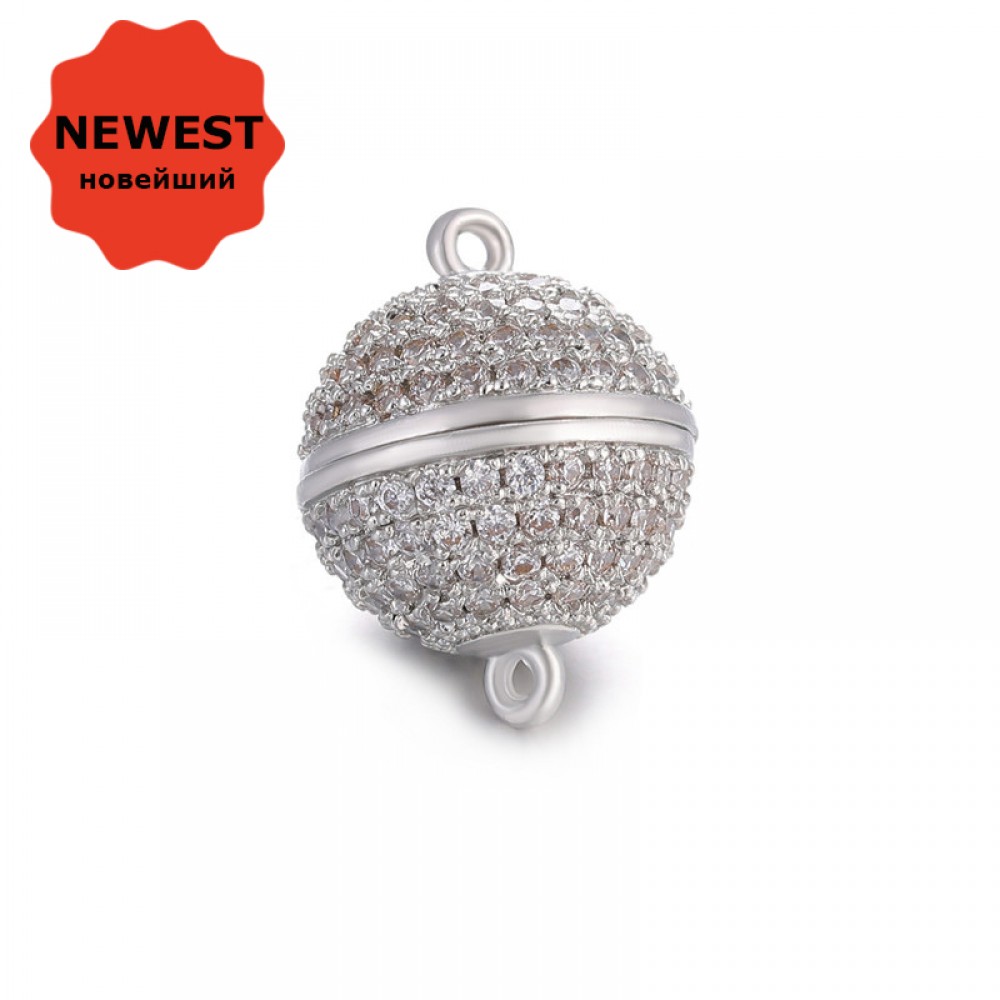 4 Size Strong Magnetic Clasps for Necklace Bracelet Chain Buckle Hook Luxury AAA Zircon Clasps Ball Jewelry Making Findings