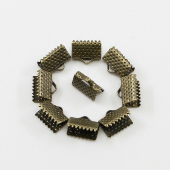50pcs/lot Gold Silver Cove Clasps Cord End Caps String Ribbon Leather Clip  Necklace Bracelet Connectors for DIY Jewelry Making
