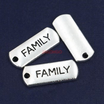 Antique Silver Hope Love Family Dream Charms Pendants for European Charm Bracelet Jewelry Making DIY Handmade Craft 21x8mm