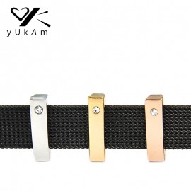 YUKAM Deluxe Jewelry Period or Degree Slide Charms Keepers Keys fit on Reversible Keeper Bracelet Stainless Steel Wrap Bracelets