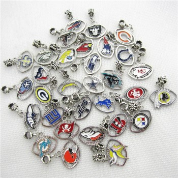 MIX 32pcs/lot America Football charm hanging charm big hole pendant beads charm Diy  bracelet  jewelry dangle charms
