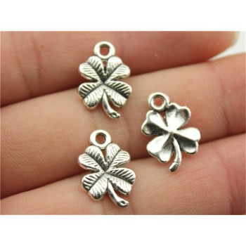 WYSIWYG 20pcs 17mm 3 Colors Antique Gold, Antique Silver, Antique Bronze Four Leaf Clover Charm Clover Pendant Lucky Charm