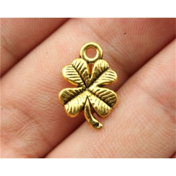 WYSIWYG 20pcs 17mm 3 Colors Antique Gold, Antique Silver, Antique Bronze Four Leaf Clover Charm Clover Pendant Lucky Charm