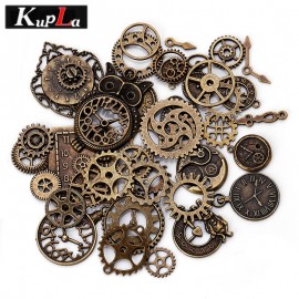 Vintage Metal Steampunk Charms Diy Fashion Accessories Clock amp; Gear Pendant Charms for Jewelry Making 40 pieces/lot