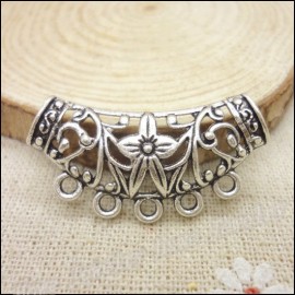 28 pcs Vintage Charms Flower Connector Pendant Antique silver Fit Bracelets Necklace DIY Metal Jewelry Making