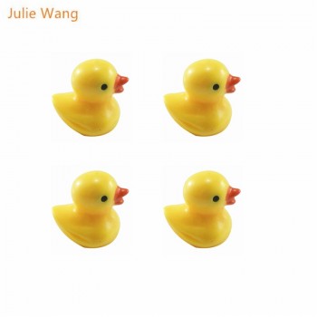 Julie Wang 10pcs Cartoon Resin Yellow Cute Duckling Charms Hanging DIY Duck Style Pendants Decorate Handmade Jewelry Accessories