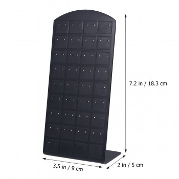 72 Holes Earring Holder Ear Stud Jewelry Stand Display Stand Showcase (Black)