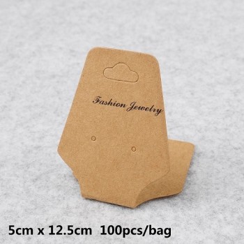 2018 100pcs/lot Kraft Paper Hair Band Card Packing PVC Tags Jewelry Display Cards Earring Bracelet Necklace Hanging Cards