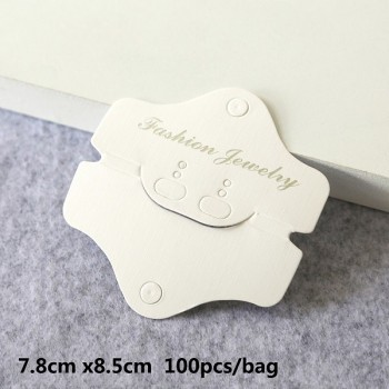 2018 100pcs/lot Kraft Paper Hair Band Card Packing PVC Tags Jewelry Display Cards Earring Bracelet Necklace Hanging Cards