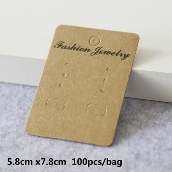 2018 100pcs/lot Kraft Paper Hair Band Card Packing PVC Tags Jewelry Display Cards Earring Bracelet Necklace Hanging Cards