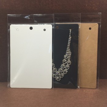 50pcs 15*10cm Kraft Necklace Cards+50pcs OPP Bags, Big Necklace Packaging Displays Card and Blank Pendant Paper Cards