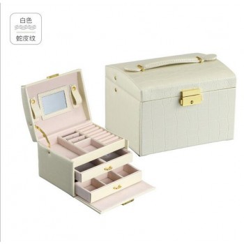 Three Layers 2018 Classical High Quality Leather Jewelry Box Jewelry Exquisite Makeup Case Jewelry Organizer Fashion Gift Box