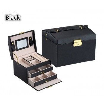 Three Layers 2018 Classical High Quality Leather Jewelry Box Jewelry Exquisite Makeup Case Jewelry Organizer Fashion Gift Box