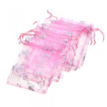 LUBINGSHINE 15x20cm 17x23cm 20x30cm 50PCS Jewelry Gift Organza Bags Wedding Candy Pouches Wholesale Butterfly Beads Bag