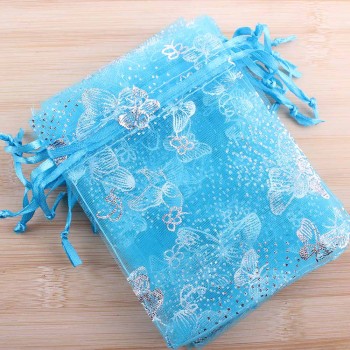 LUBINGSHINE 15x20cm 17x23cm 20x30cm 50PCS Jewelry Gift Organza Bags Wedding Candy Pouches Wholesale Butterfly Beads Bag