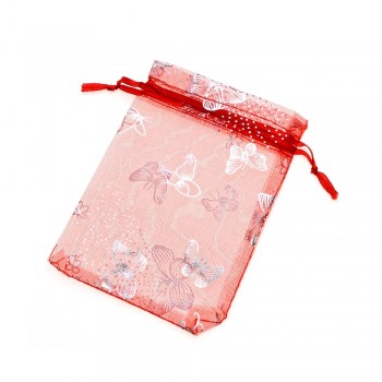 LUBINGSHINE 15x20cm 17x23cm 20x30cm 50PCS Jewelry Gift Organza Bags Wedding Candy Pouches Wholesale Butterfly Beads Bag