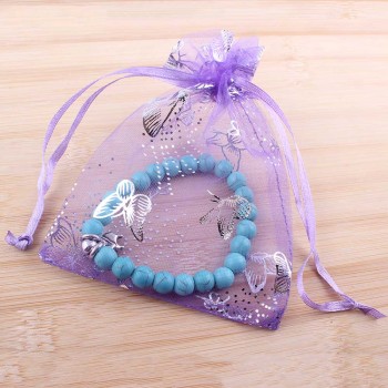 LUBINGSHINE 15x20cm 17x23cm 20x30cm 50PCS Jewelry Gift Organza Bags Wedding Candy Pouches Wholesale Butterfly Beads Bag