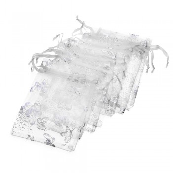 LUBINGSHINE 15x20cm 17x23cm 20x30cm 50PCS Jewelry Gift Organza Bags Wedding Candy Pouches Wholesale Butterfly Beads Bag