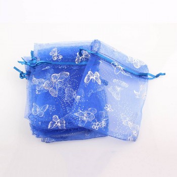 LUBINGSHINE 15x20cm 17x23cm 20x30cm 50PCS Jewelry Gift Organza Bags Wedding Candy Pouches Wholesale Butterfly Beads Bag
