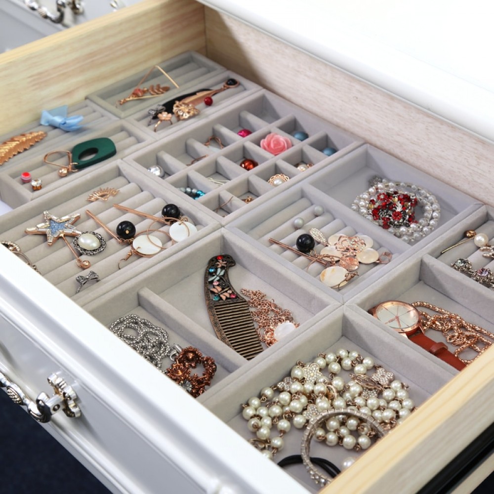 Hot Drawer DIY Rings Bracelets Gift Box Jewelry Storage Tray Jewellery Organizer Earrings Holder Small Size Fit Most Room Space