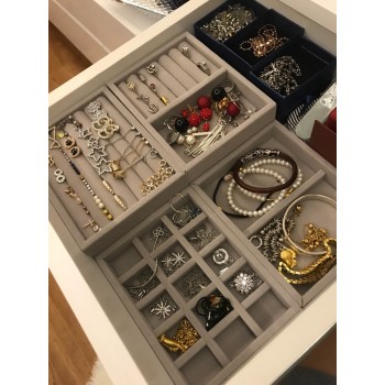 Hot Drawer DIY Rings Bracelets Gift Box Jewelry Storage Tray Jewellery Organizer Earrings Holder Small Size Fit Most Room Space