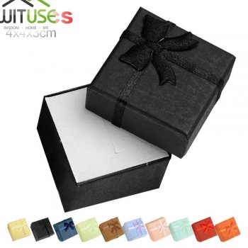 Cheap Sale Bangle Jewelry Ring Earring Watch Present Gift Box Bowknot Square Case Package