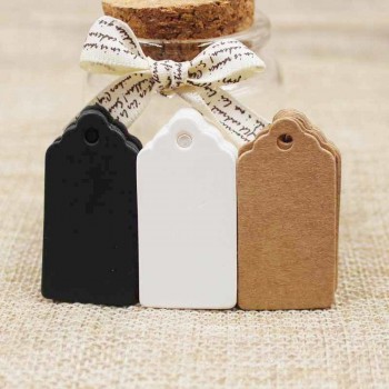 Packaging Label 100pcs Brown Kraft/white/black Paper hangTags DIY  Food Label Wedding Gift Decorating Tag 2*4cm