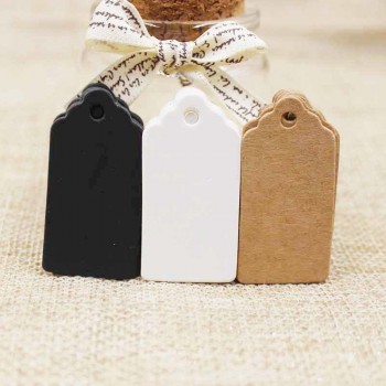 Packaging Label 100pcs Brown Kraft/white/black Paper hangTags DIY  Food Label Wedding Gift Decorating Tag 2*4cm
