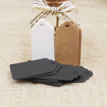 Packaging Label 100pcs Brown Kraft/white/black Paper hangTags DIY  Food Label Wedding Gift Decorating Tag 2*4cm