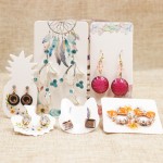 100pcs paper pineapple Cat Life Tree Earring Display Tags Cards Dreamcatcher Jewellery necklace Holder Gift Shop Tags Cards