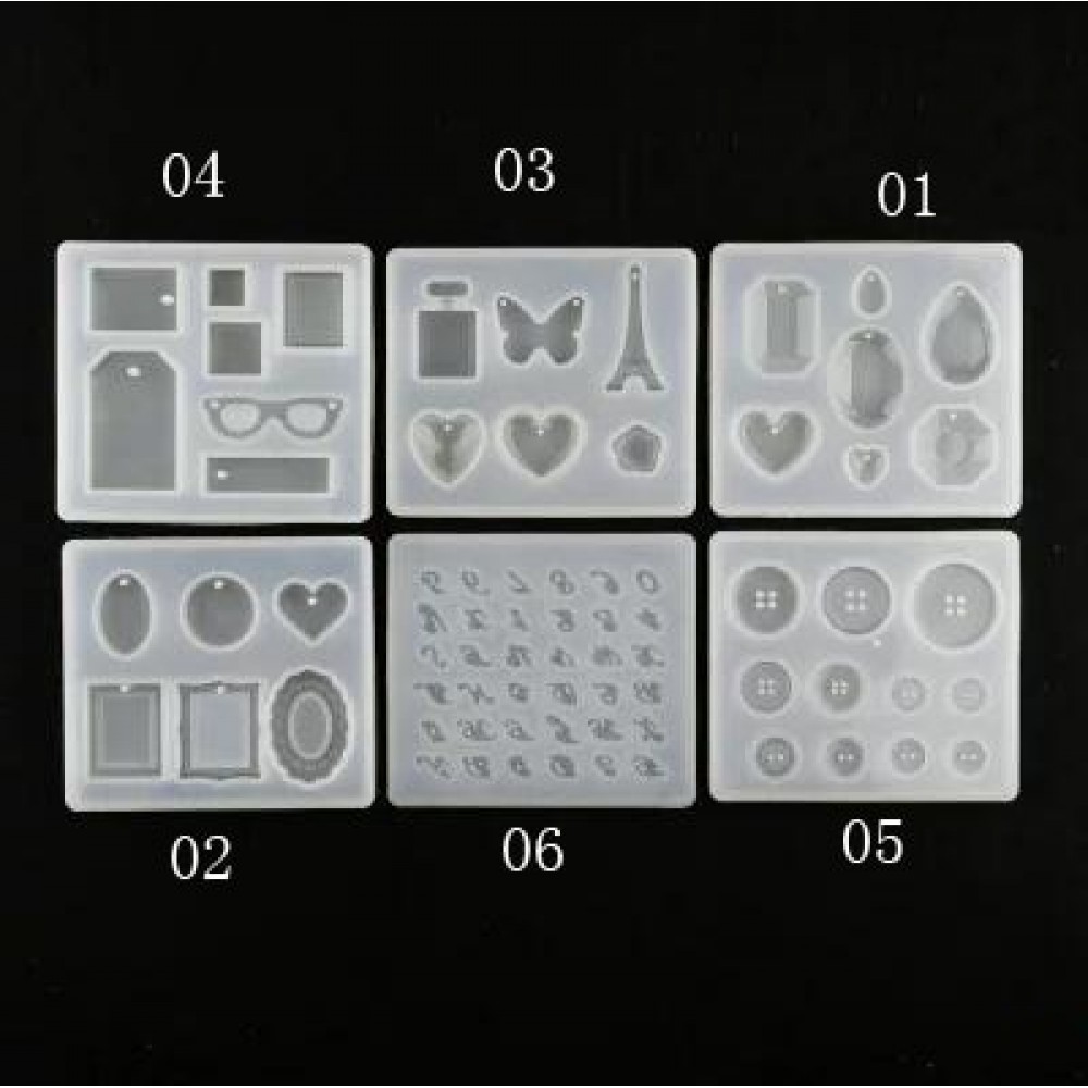 Multi style Pendant Silicone Mold button number letter Resin Silicone Mould handmade DIY Jewelry Making epoxy resin molds