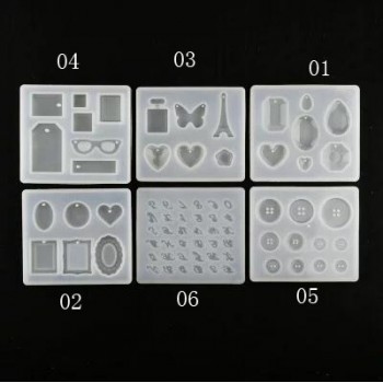 Multi style Pendant Silicone Mold button number letter Resin Silicone Mould handmade DIY Jewelry Making epoxy resin molds