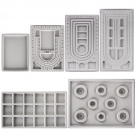 Gray Flocked Bead Board Bracelet Necklace Beading DIY Jewelry Making Organizer Tray Design DIY Craft Tool Accessories