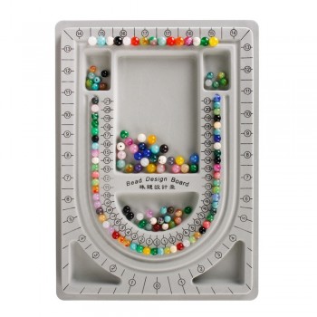 Gray Flocked Bead Board Bracelet Necklace Beading DIY Jewelry Making Organizer Tray Design DIY Craft Tool Accessories