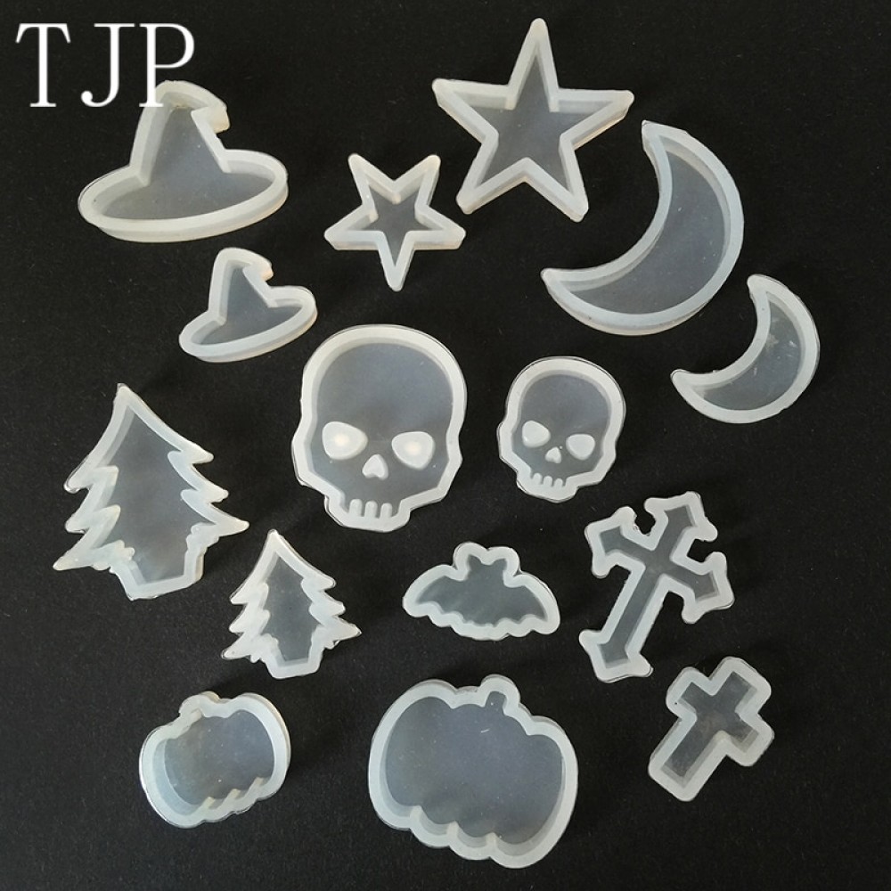 Skull bat Stars Moon Silicone mould Pendant Mould For Resin Real Flower DIY Mould Jewelry Making Tool resin molds for jewelry