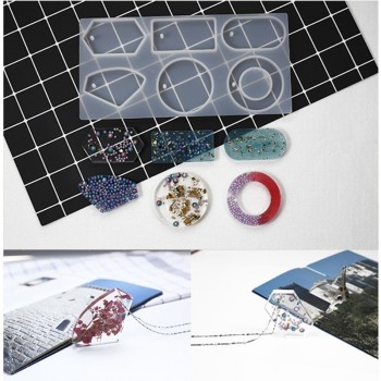 Silicone Mold Mould Epoxy Resin Jewelry Sweater Chain Pendant Making Tool Hole