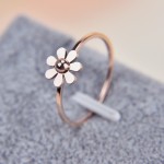 Martick New Fashion Camellia Design Stainless Steel Rings Beautiful Daisy For Women Jewelry Rings R470