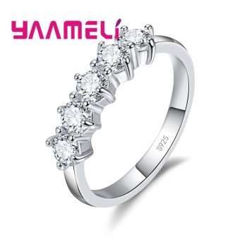 YAAMELI Charm 925 Sterling Silver Wedding Engagement Rings For Women Bridal Jewelry Cubic Zircon Crystal Proposal Ring Bijoux