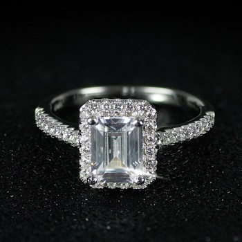 925 sterling Silver Engagement wedding Rings for Women ring set band finger promise Jewelry blue bridal personalized R1997