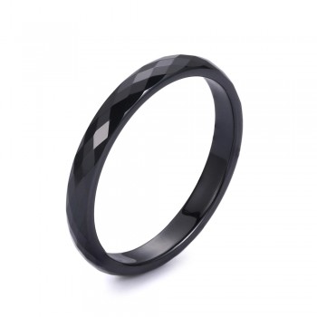 Black amp; White Faceted Ceramic Rings Simple Small Wedding Engagement Rings High Quality Fashion Round Ceramic Rings For Women Men