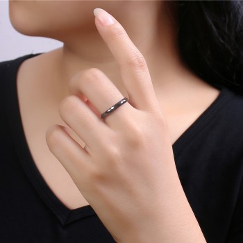 Black amp; White Faceted Ceramic Rings Simple Small Wedding Engagement Rings High Quality Fashion Round Ceramic Rings For Women Men