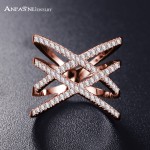 Hot!Bottom Price Only 2 Weeks Fashion Rings for Women Double Letter X Shape Ring Zirconia Micro Paved Women Anel Dropshiping