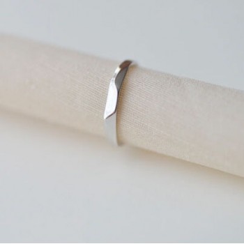Flyleaf 100% 925 Sterling Silver Jewelry Fashion Glossy Rhombic Open Ring Simple Wedding Rings  Bague Femme