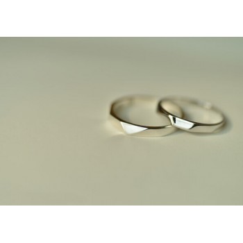 Flyleaf 100% 925 Sterling Silver Jewelry Fashion Glossy Rhombic Open Ring Simple Wedding Rings  Bague Femme