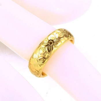 MxGxFam Lotus F Rings Jewelry For Women Classic 24 k Pure Gold color Original Design