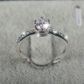 2018 NEW design Fashion Jewelry Luxury Women Engagement ring 925 sterling Silver 5A Zircon Wedding crown Rings