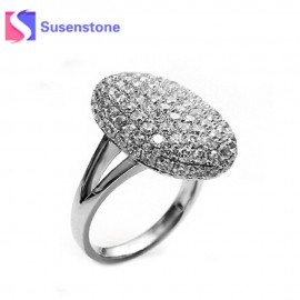 HOT Elegant Rings For Women Engagement Wedding Female Shinning Rhinestone Crystal Silver Plated Rings Jewelry Luxury Size 6-11