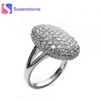 HOT Elegant Rings For Women Engagement Wedding Female Shinning Rhinestone Crystal Silver Plated Rings Jewelry Luxury Size 6-11